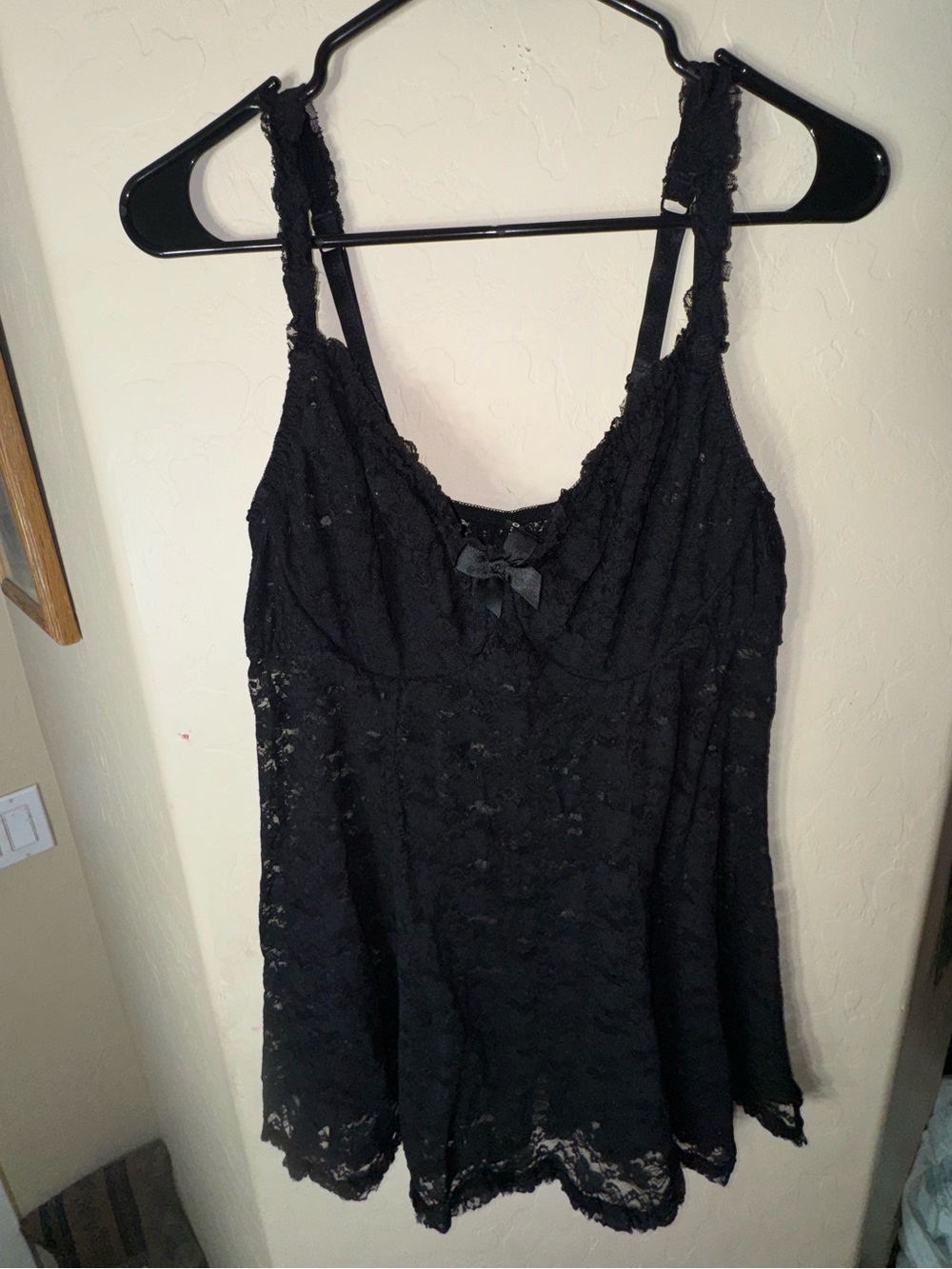 Torrid Black Sheer Floral Lace Babydoll Chemise Cami Lingerie Sleep Top Est M/L